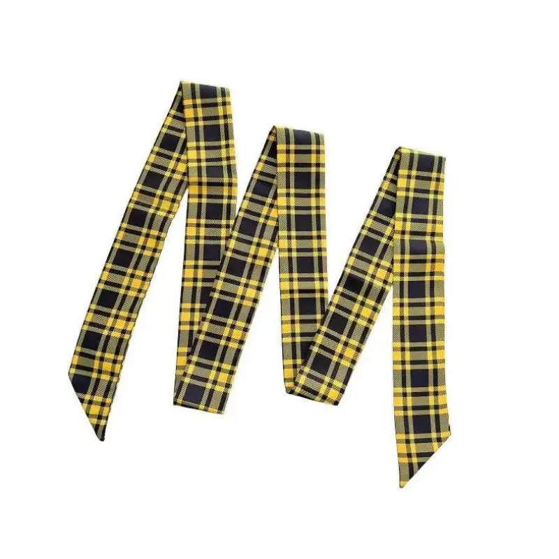 Long Skinny Plaid Waist Belt With Jeans Necktie Scarf Decorative Accessory Personality Trendy Hairband Fashionable Accessory