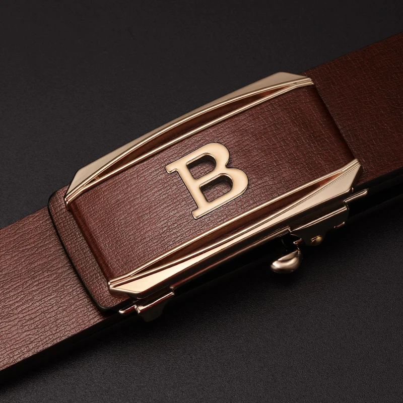 Luxury Famous Brand Fashion B Letter Coffee Belt High Quality Men's Automatic Buckle Casual Classic Black Belt Ceinture Homme