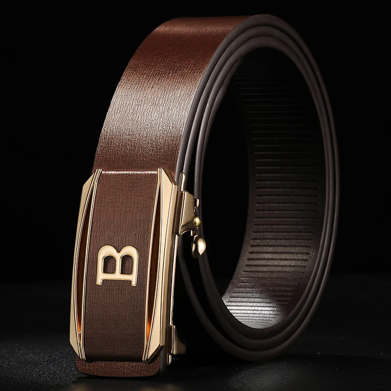 Luxury Famous Brand Fashion B Letter Coffee Belt High Quality Men's Automatic Buckle Casual Classic Black Belt Ceinture Homme