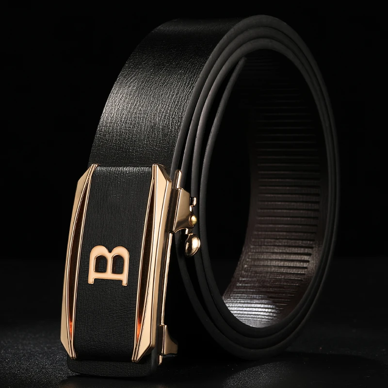 Luxury Famous Brand Fashion B Letter Coffee Belt High Quality Men's Automatic Buckle Casual Classic Black Belt Ceinture Homme