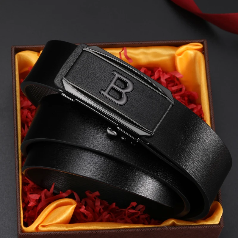 Luxury Famous Brand Fashion B Letter Coffee Belt High Quality Men's Automatic Buckle Casual Classic Black Belt Ceinture Homme