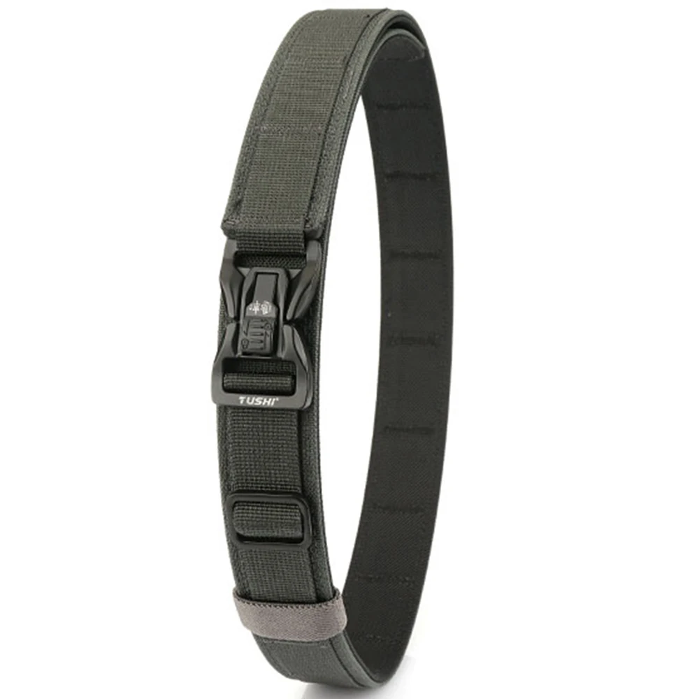TUSHI Hard Military Tactical Belt for Men Nylon Metal Pluggable Buckle Police Duty Gun Belt EDC Outdoor Girdle IPSC Accessories