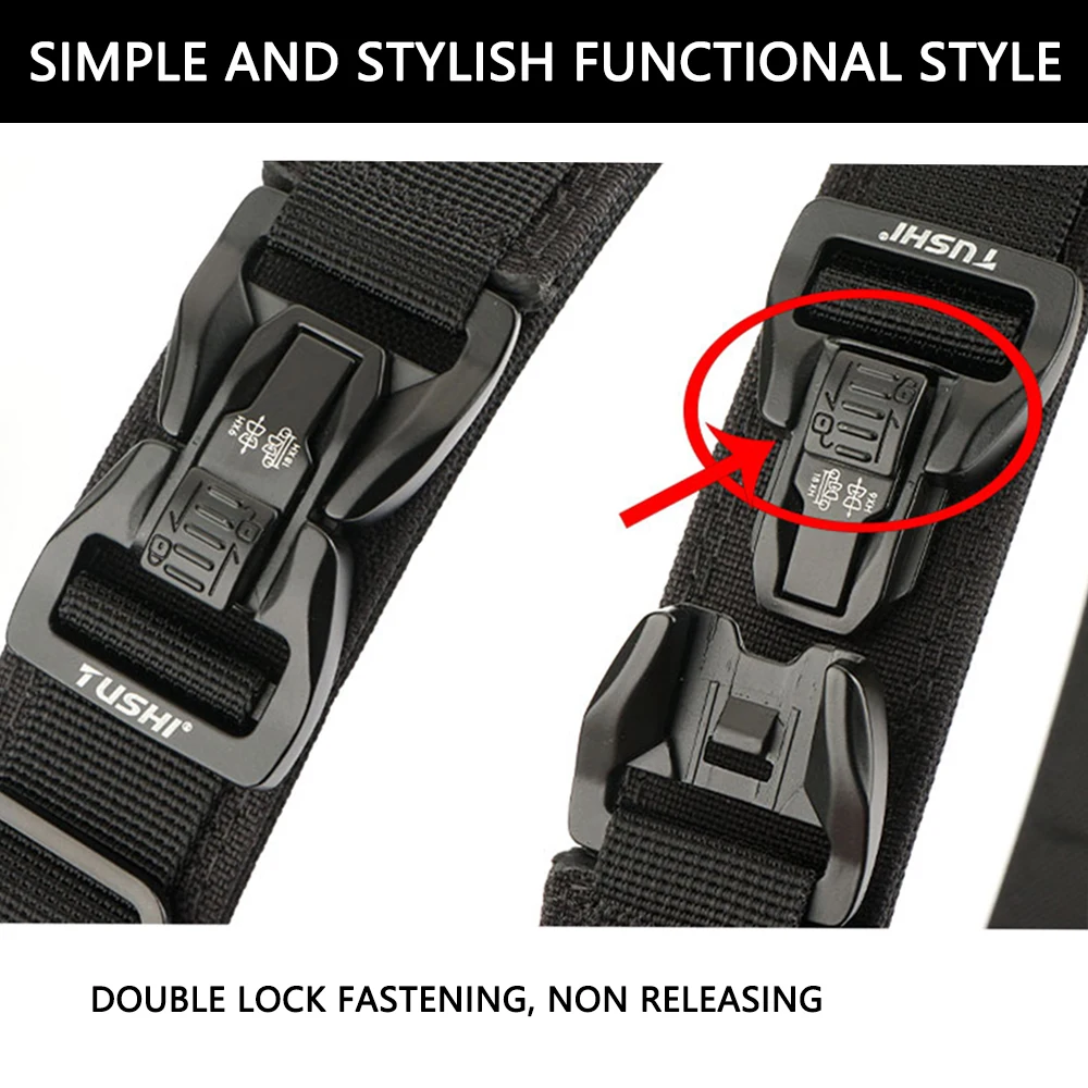 TUSHI Hard Military Tactical Belt for Men Nylon Metal Pluggable Buckle Police Duty Gun Belt EDC Outdoor Girdle IPSC Accessories