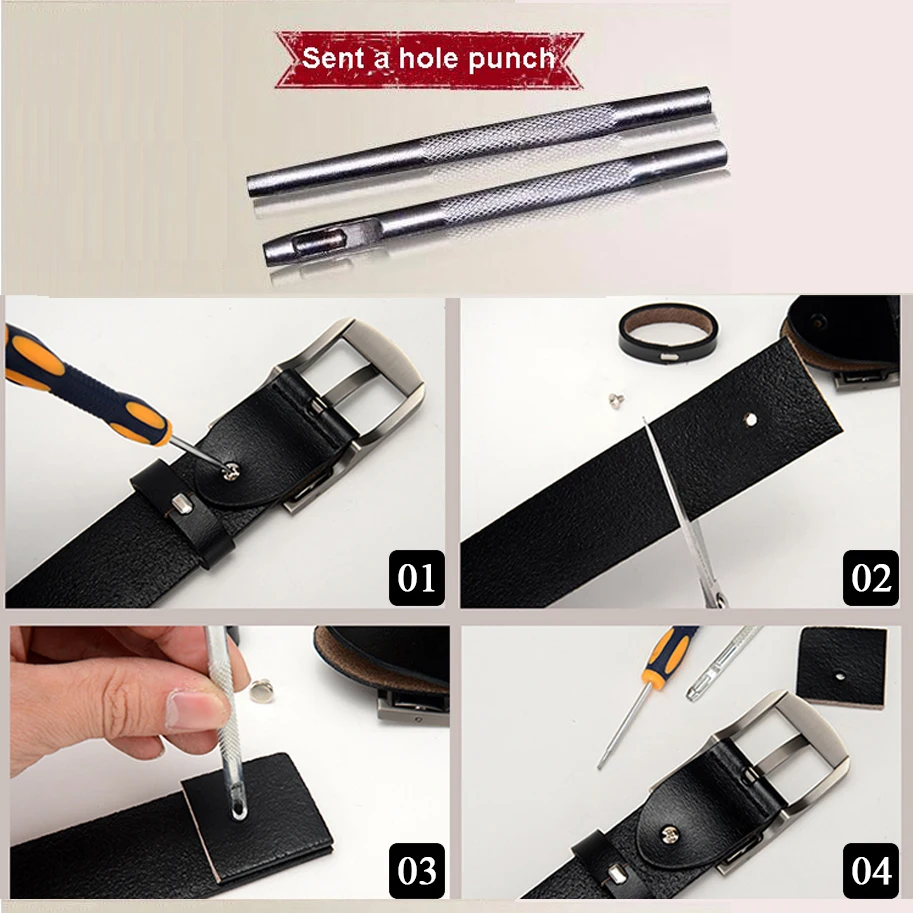 Men's Fashion 4.5cm Wide Genuine Leather Belt First Layer Cowhide Imitation Turquoise Inlay Rivet Punk Belt For Jeans