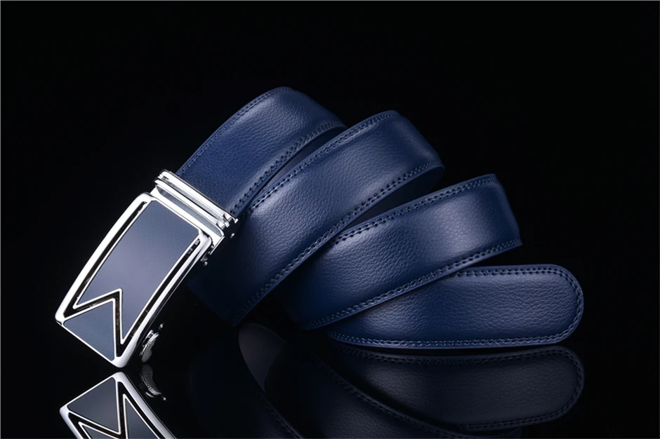 Plyesxale Men Belt 2026 Cowhide Genuine Leather Belts For Men Luxury Automatic Buckle Belts Brown Black Cinturones Hombre B55