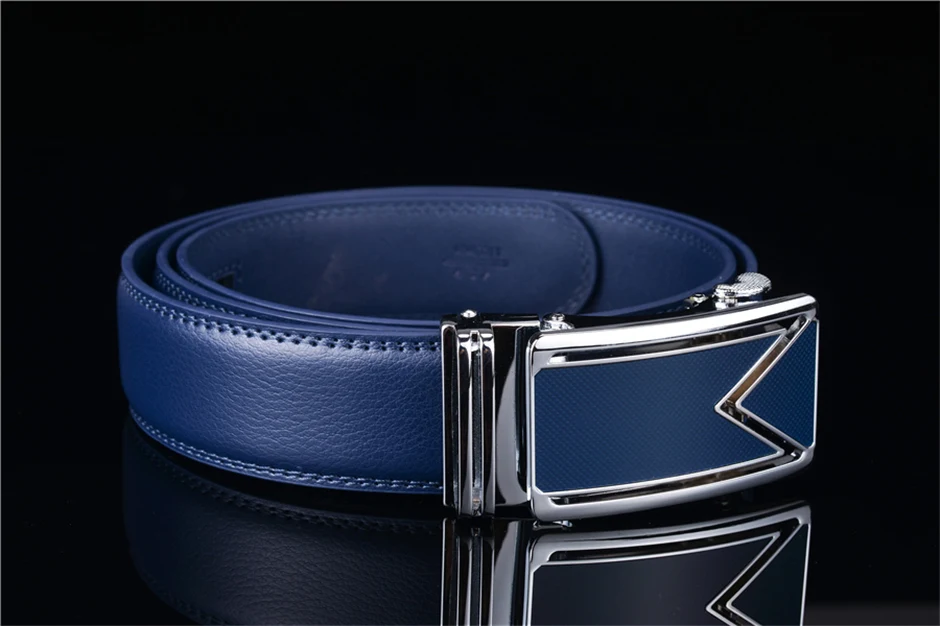 Plyesxale Men Belt 2026 Cowhide Genuine Leather Belts For Men Luxury Automatic Buckle Belts Brown Black Cinturones Hombre B55