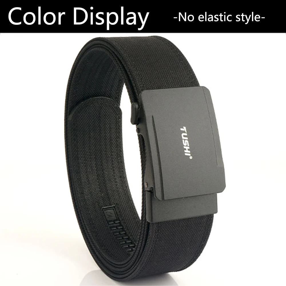 TUSHI New Hard Tactical Belt for Men Metal Automatic Buckle IPSC Gun Belt 1100D Nylon Military Belt Outdoor Sports Girdle Male