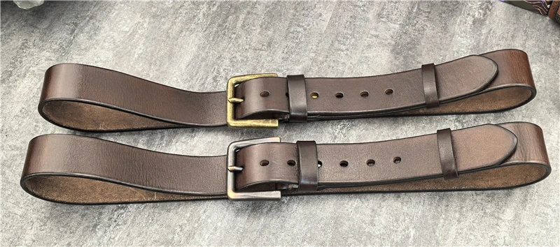 Retro 4.3CM Pin Belt Buckle Luxury Thick Belts Men Leather Vintage Yellow Belt Men Wide Jeans Ceinture Black Waist Belt MBT0019