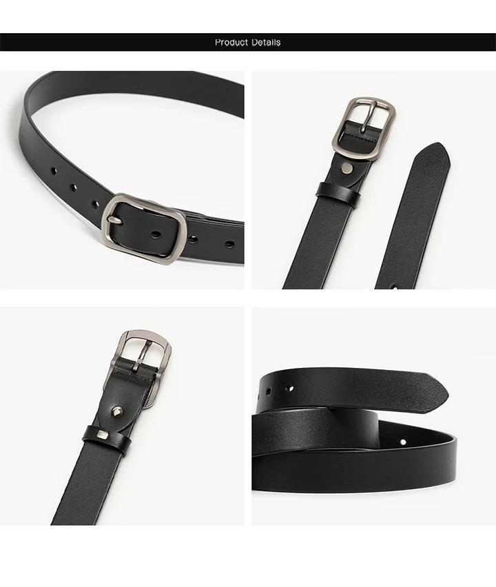 BEAUTODAY Casual Belt Women Cow Leather Gold Square Buckle Waistband Ladies Jeans Dress 2024 Spring Accessories Handmade A91104