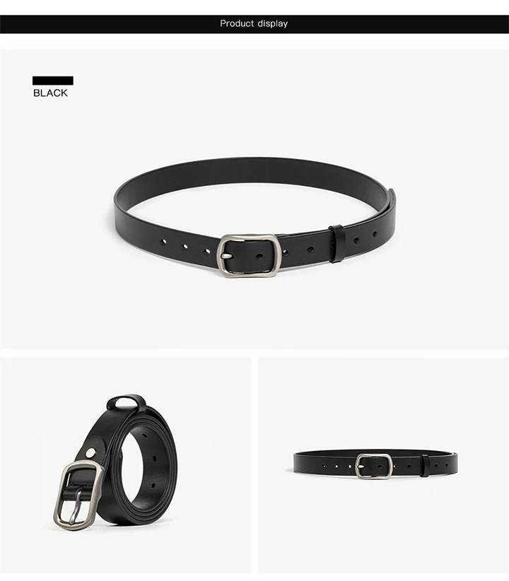 BEAUTODAY Casual Belt Women Cow Leather Gold Square Buckle Waistband Ladies Jeans Dress 2024 Spring Accessories Handmade A91104
