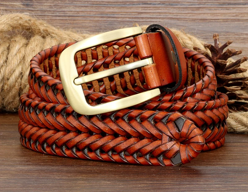 Unisex Men and Women Belt Genuine Leather Female Belt Woven Knitted Quality Belt Male Luxury strap Belts Cummerbund dropshipping