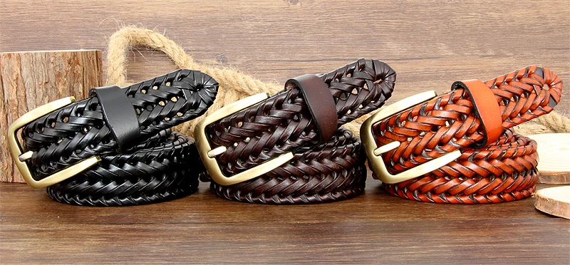 Unisex Men and Women Belt Genuine Leather Female Belt Woven Knitted Quality Belt Male Luxury strap Belts Cummerbund dropshipping