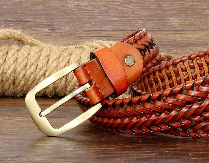 Unisex Men and Women Belt Genuine Leather Female Belt Woven Knitted Quality Belt Male Luxury strap Belts Cummerbund dropshipping