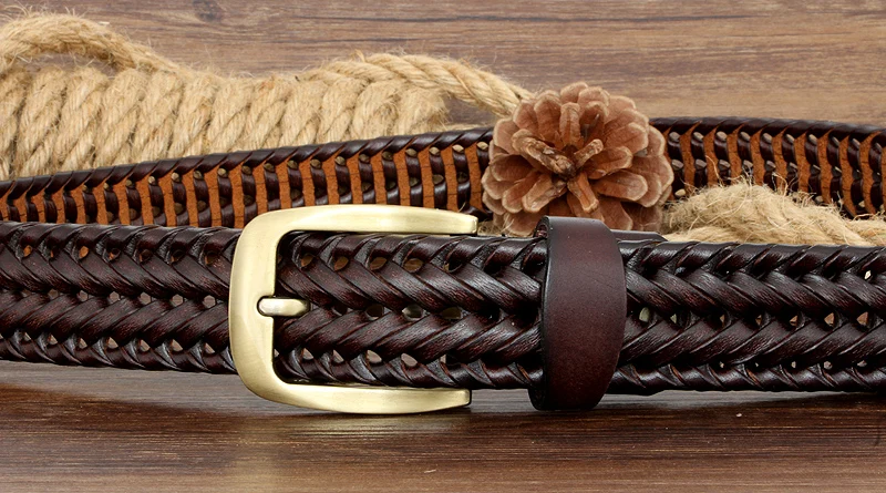 Unisex Men and Women Belt Genuine Leather Female Belt Woven Knitted Quality Belt Male Luxury strap Belts Cummerbund dropshipping