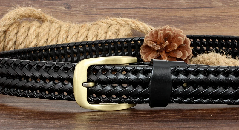 Unisex Men and Women Belt Genuine Leather Female Belt Woven Knitted Quality Belt Male Luxury strap Belts Cummerbund dropshipping