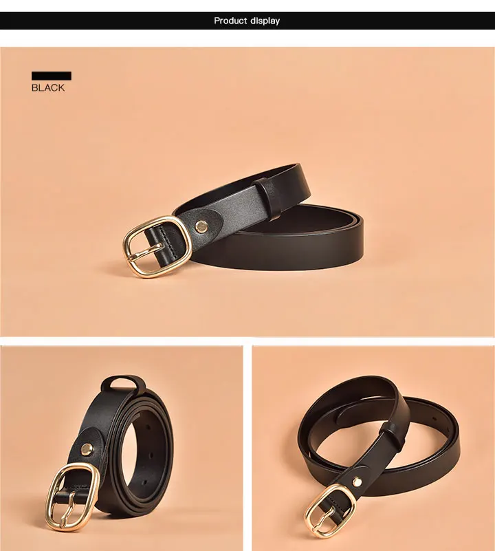 BeauToday Retro Belts Women Genuine Cow Leather Oval Metal Buckle Width 2.9cm Accessories 2023 Ladies Waistband Handmade 91004