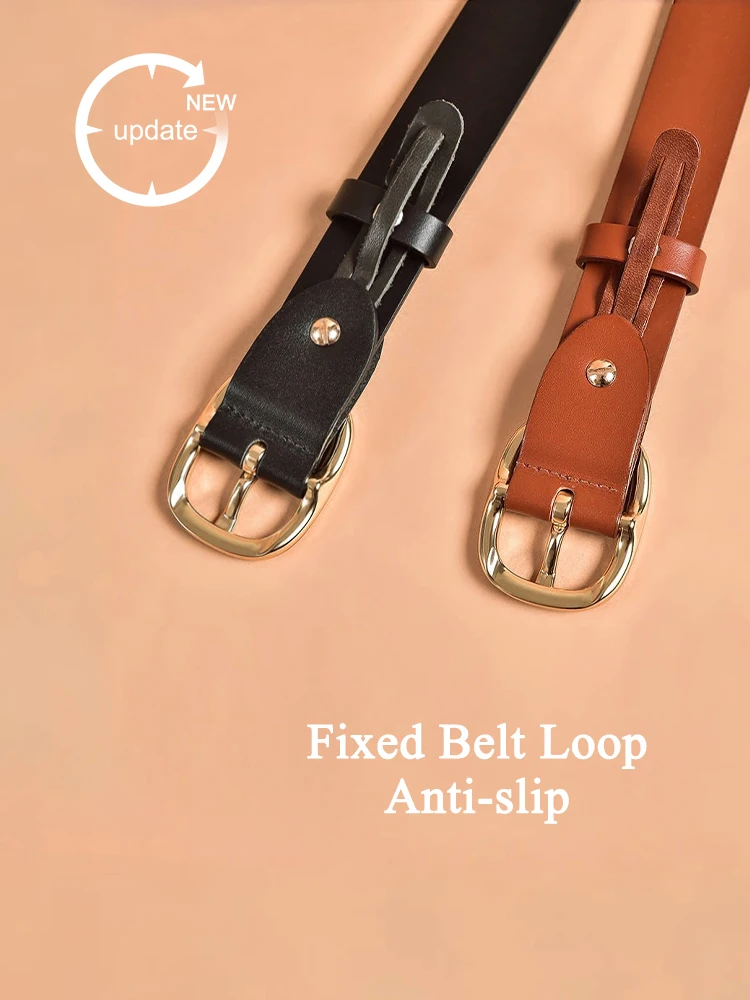 BeauToday Retro Belts Women Genuine Cow Leather Oval Metal Buckle Width 2.9cm Accessories 2023 Ladies Waistband Handmade 91004