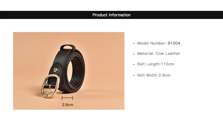 BeauToday Retro Belts Women Genuine Cow Leather Oval Metal Buckle Width 2.9cm Accessories 2023 Ladies Waistband Handmade 91004