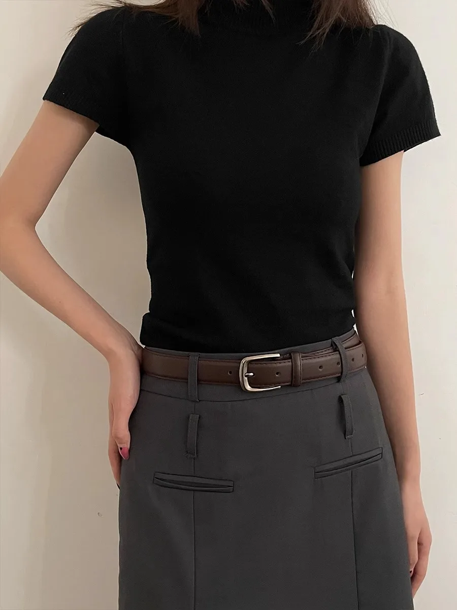 2.8x108cm PU Leather Belt for Women Vintage Summer Silver Buckle Belt Korean Female Jeans Coat Dress Waistband Mens Waist Belt