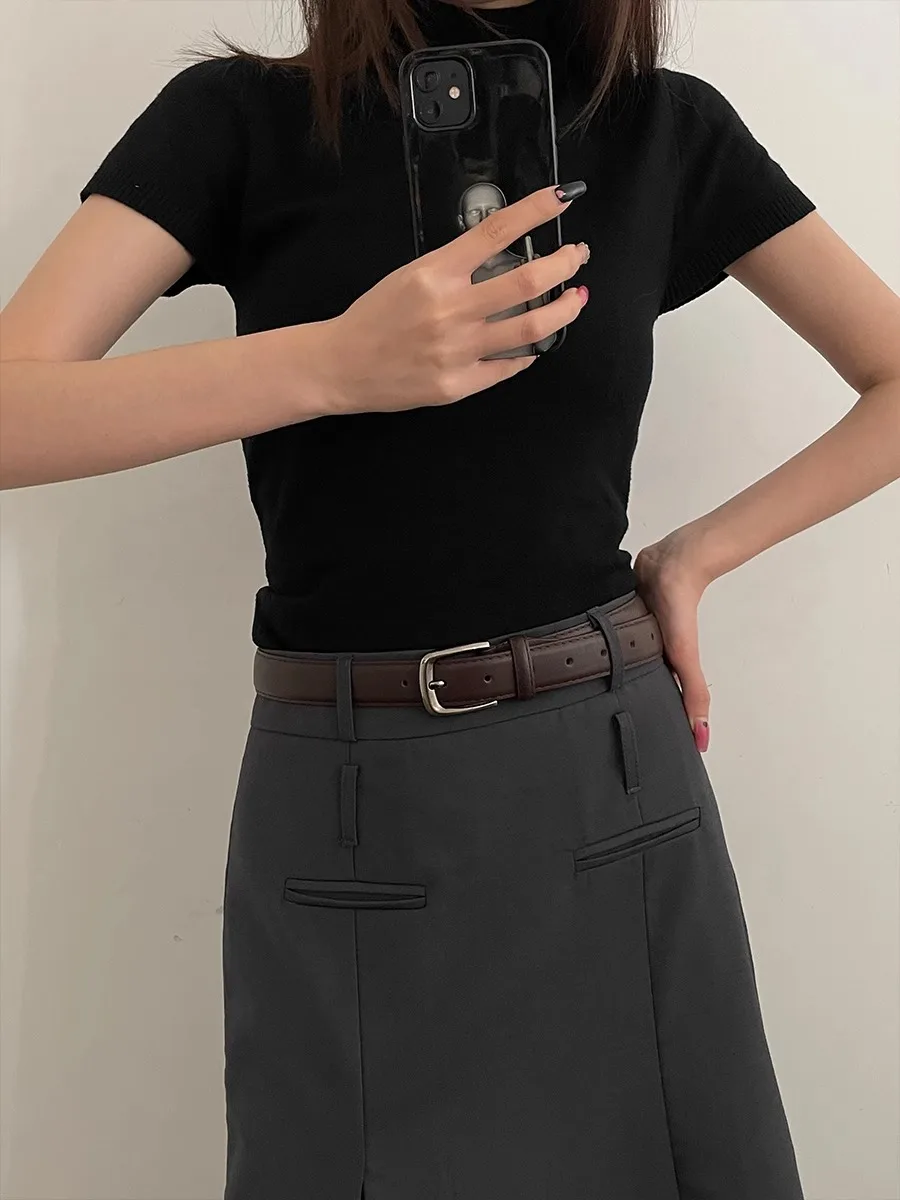 2.8x108cm PU Leather Belt for Women Vintage Summer Silver Buckle Belt Korean Female Jeans Coat Dress Waistband Mens Waist Belt