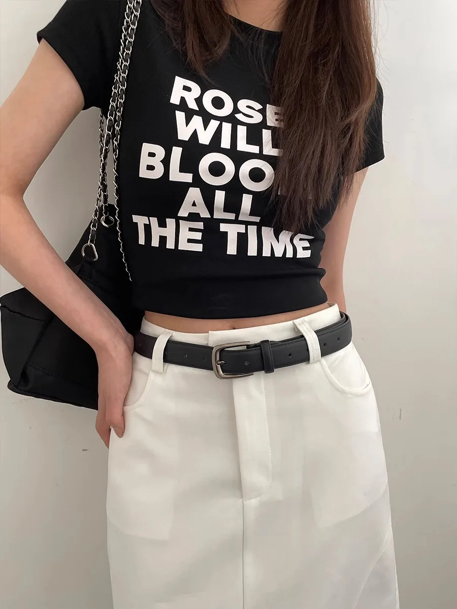 2.8x108cm PU Leather Belt for Women Vintage Summer Silver Buckle Belt Korean Female Jeans Coat Dress Waistband Mens Waist Belt