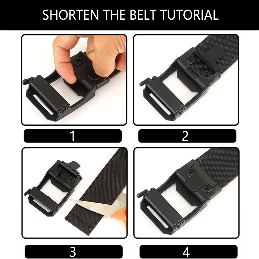 TUSHI New 4.3cm Hard Gun Belt for Men and Women Alloy Automatic Buckle Tactical Outdoor Belt 1100D Nylon Military IPSC Belt Male