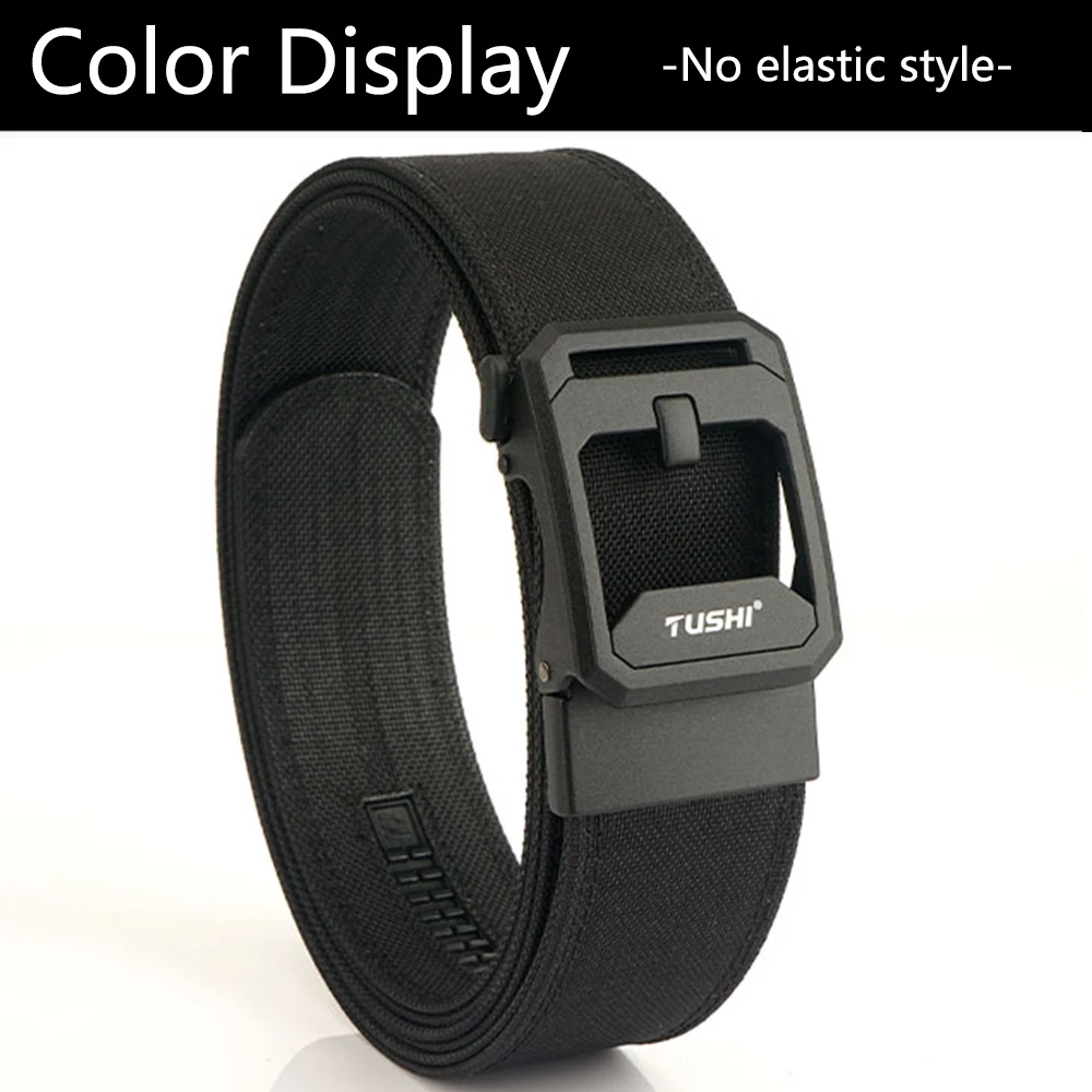 TUSHI New 4.3cm Hard Gun Belt for Men and Women Alloy Automatic Buckle Tactical Outdoor Belt 1100D Nylon Military IPSC Belt Male
