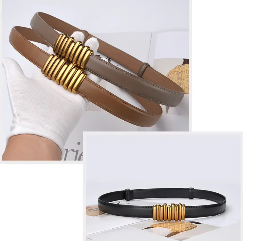 New Ladies Adjustable Genuine Leather Belts Bandwidth Belts Dress Decoration Versatile Designer High Quality Women's Waistband