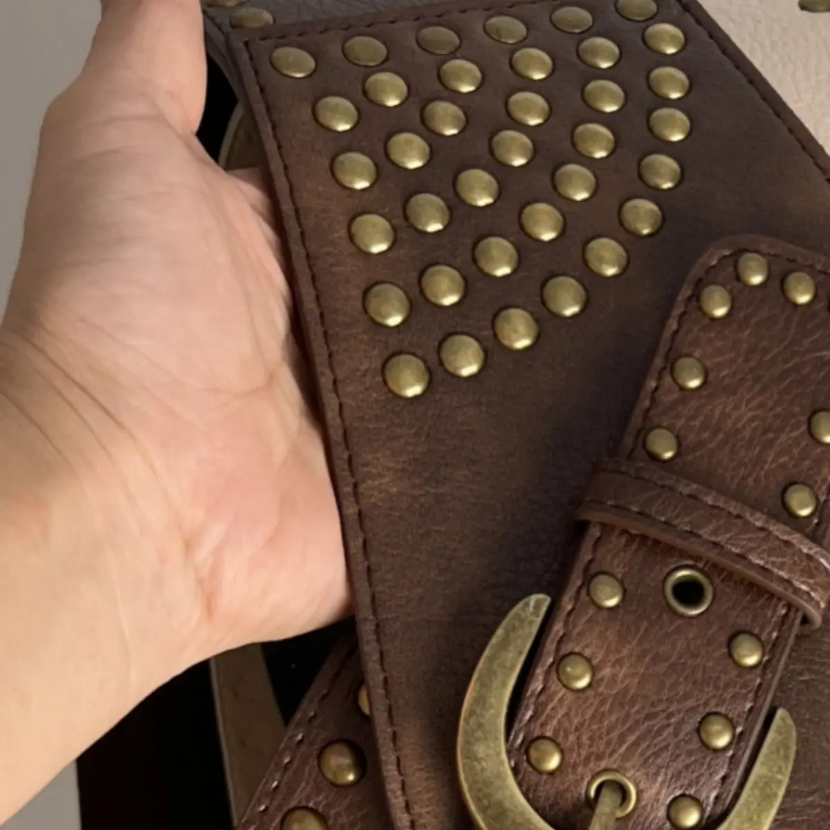Y2K Harajuku High Street Personality Rivet Decoration Wide Belts For Women Vintage Punk Spice Girl Waistband Cinturones De Mujer