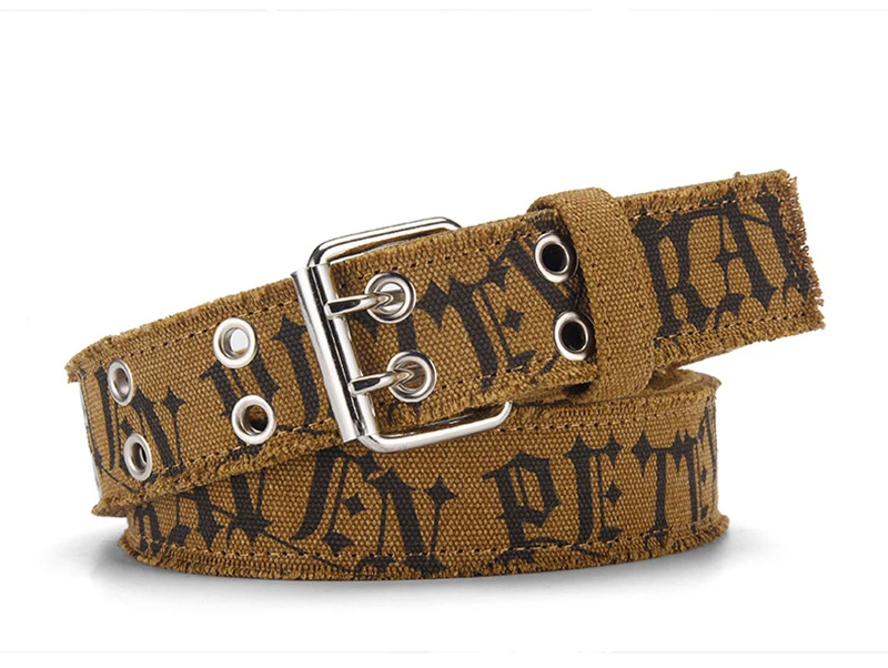 Fashion Retro Unisex Belts Double Pin Buckle Design Canvas Belts Men Belt Trend Casual Simple Men & Women Jeasn Belts