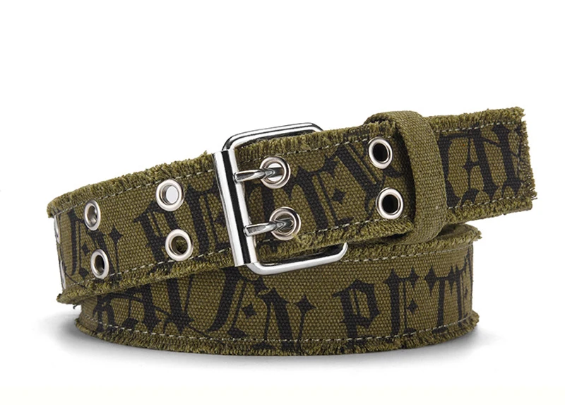 Fashion Retro Unisex Belts Double Pin Buckle Design Canvas Belts Men Belt Trend Casual Simple Men & Women Jeasn Belts