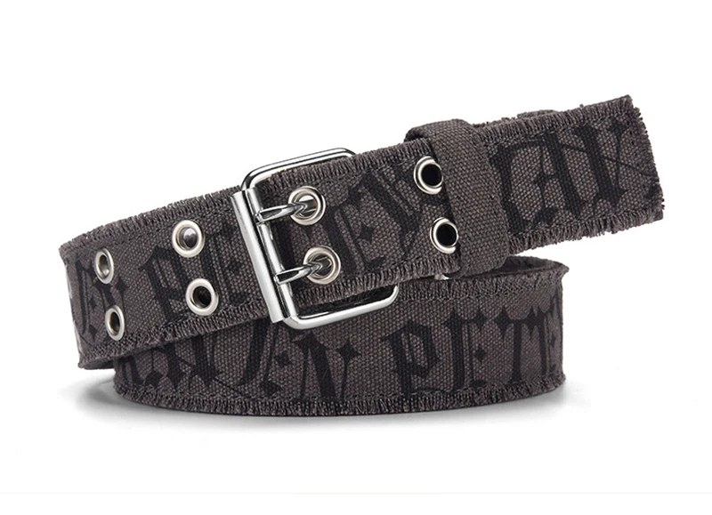 Fashion Retro Unisex Belts Double Pin Buckle Design Canvas Belts Men Belt Trend Casual Simple Men & Women Jeasn Belts
