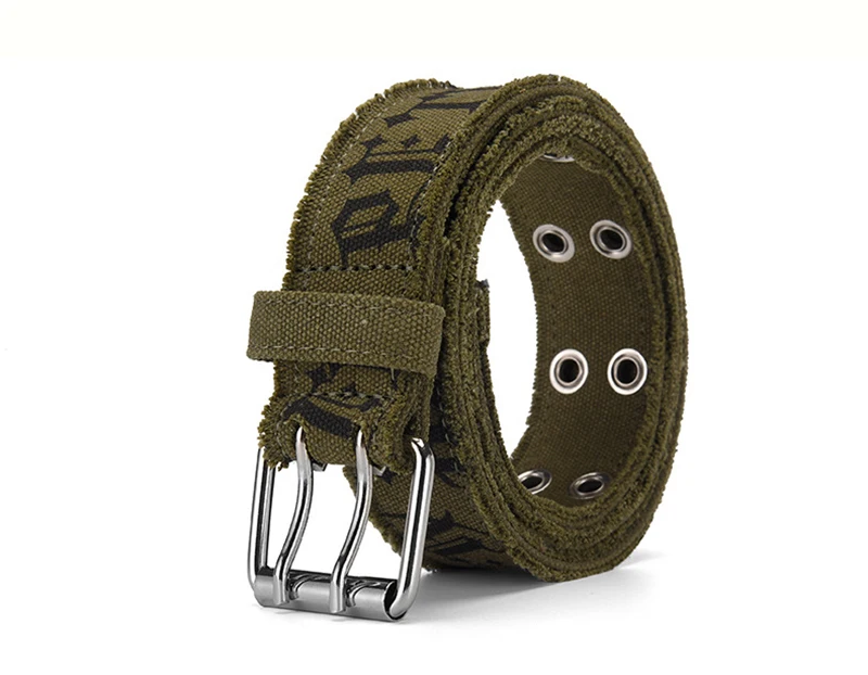 Fashion Retro Unisex Belts Double Pin Buckle Design Canvas Belts Men Belt Trend Casual Simple Men & Women Jeasn Belts