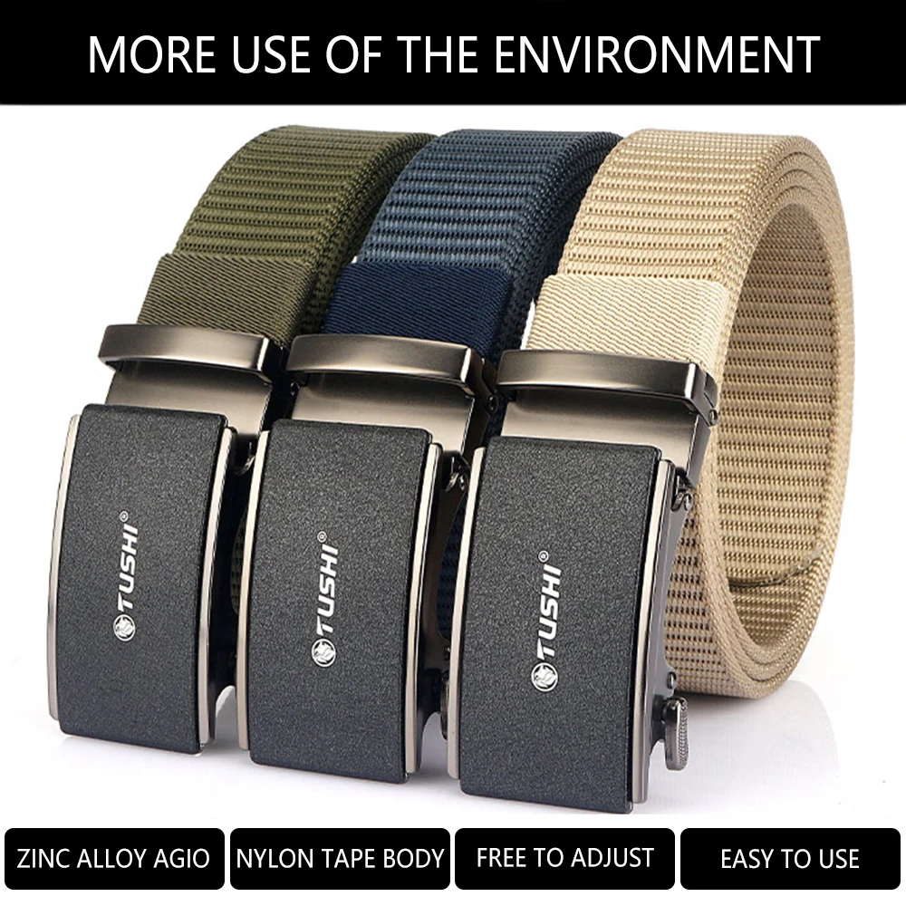TUSHI Men's Belt Army Outdoor Hunting Tactical Multi Function Combat Survival High Quality Marine Corps Canvas For Nylon Belt