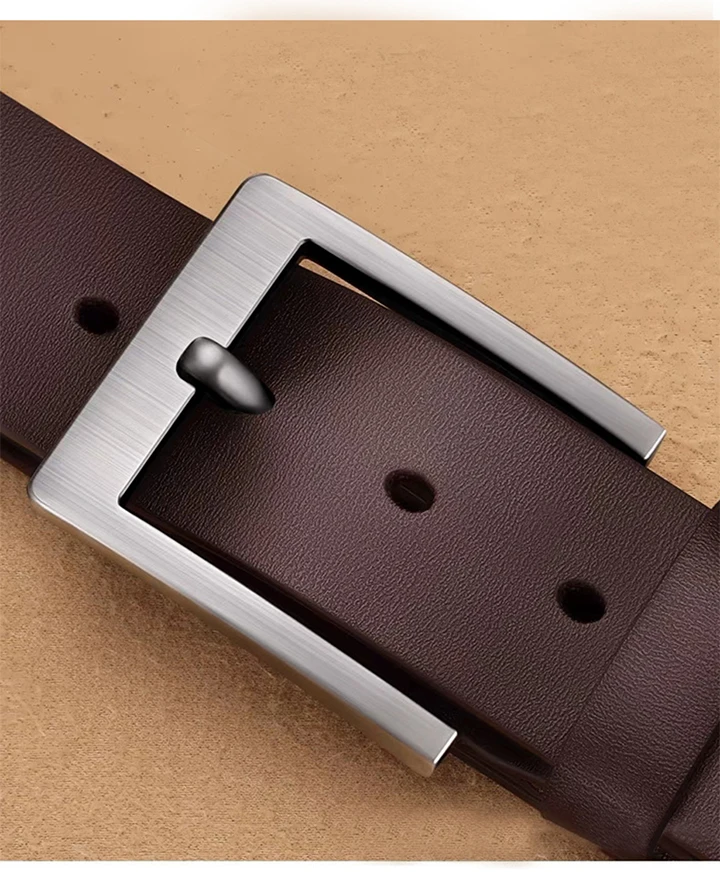 MaiKun Men's Genuine Leather Belt Classic Black Fashion Waistband Alloy Pin Buckle Belt For Casual And Formal Wear