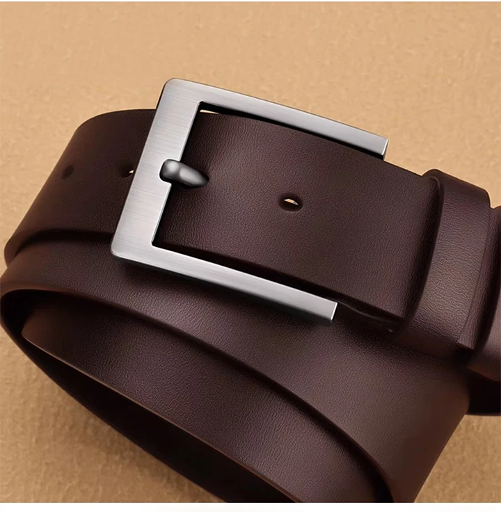 MaiKun Men's Genuine Leather Belt Classic Black Fashion Waistband Alloy Pin Buckle Belt For Casual And Formal Wear