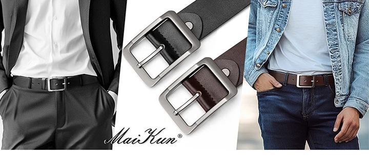 Maikun Belt Men's Vintage Pin Buckle Belt Business Casual Tide New Men's Versatile Outdoor Stylish Belt