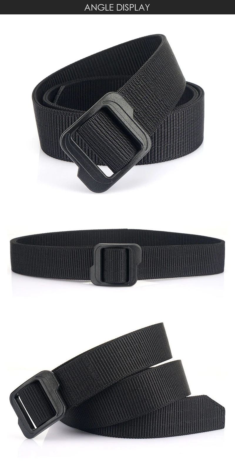 VATLTY Metal-Free Travel Belt for Men Plastic Buckle Tight Real Nylon Casual Belt Adjustable Work Belt Male No Metal Girdle