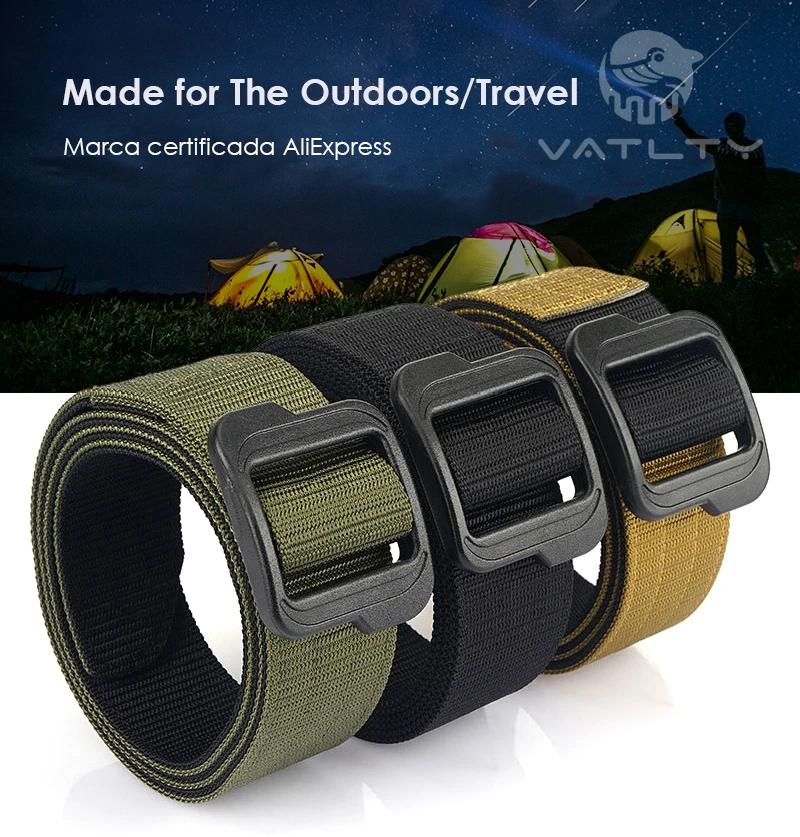 VATLTY Metal-Free Travel Belt for Men Plastic Buckle Tight Real Nylon Casual Belt Adjustable Work Belt Male No Metal Girdle