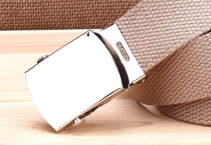 Fashion Men Belt Trend Weaving Canvas Alloy Smooth Buckle Men and Women Belt Casual Simple Sport Cowboy Belt Men