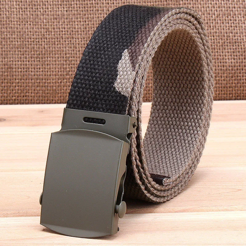 Fashion Men Belt Trend Weaving Canvas Alloy Smooth Buckle Men and Women Belt Casual Simple Sport Cowboy Belt Men