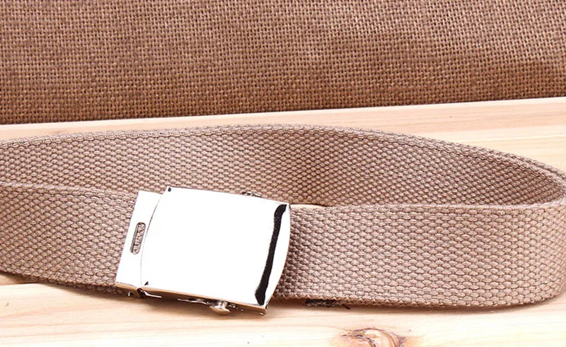 Fashion Men Belt Trend Weaving Canvas Alloy Smooth Buckle Men and Women Belt Casual Simple Sport Cowboy Belt Men