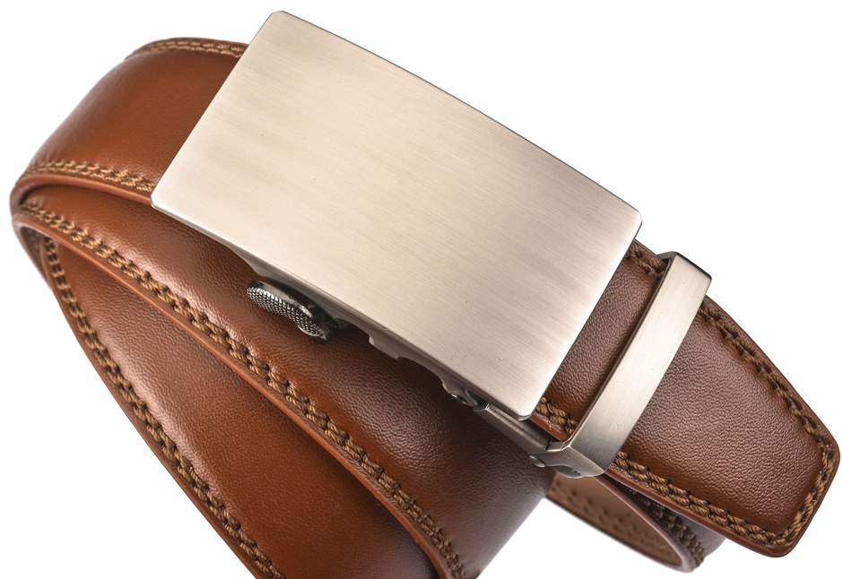 Plyesxale Brown Leather Belt Men 2026 Automatic Buckle Mens Belt For Jeans Vintage Style Mens Belts Luxury Ceinture Homme B9