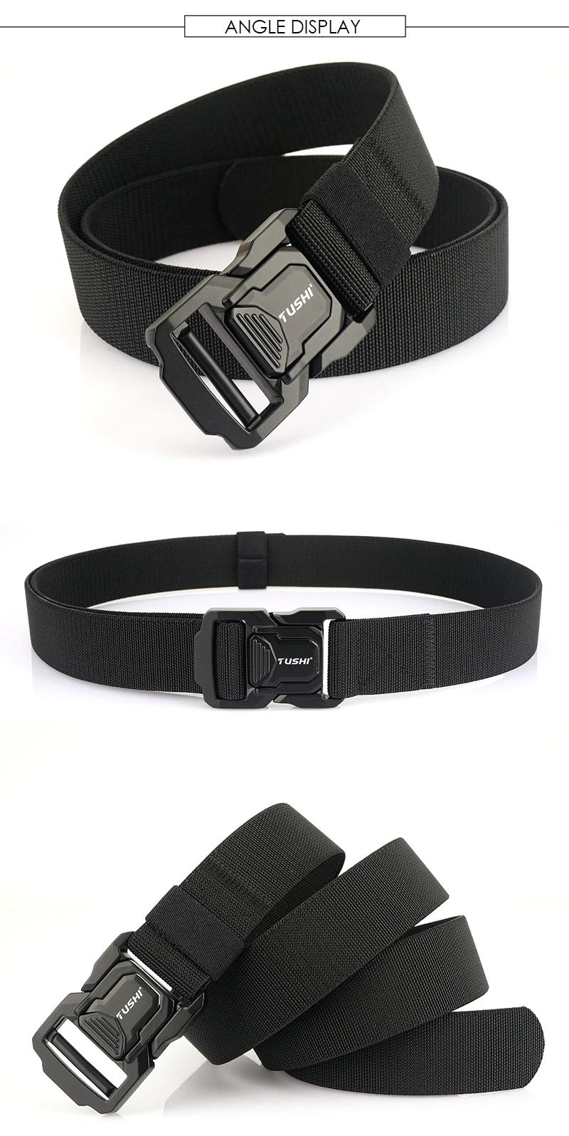 VATLTY 2023 Elastic Belt for Men Aluminum Alloy Quick Release Buckle Unisex Hiking Belt Military Tactical Belt Stretch Girdle