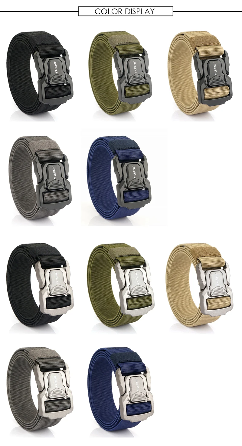 VATLTY 2023 Elastic Belt for Men Aluminum Alloy Quick Release Buckle Unisex Hiking Belt Military Tactical Belt Stretch Girdle