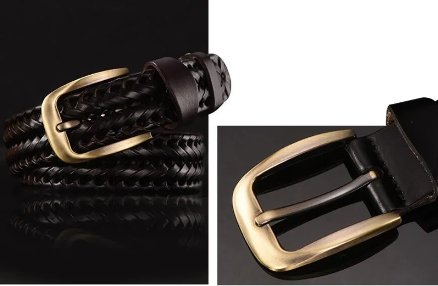 Women Braided Belt For Men's Woven Belt Luxury Genuine Leather Cow Straps Hand Knitted Designer Men For Jeans Girdle Male Belts