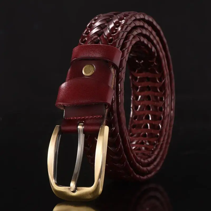 Women Braided Belt For Men's Woven Belt Luxury Genuine Leather Cow Straps Hand Knitted Designer Men For Jeans Girdle Male Belts