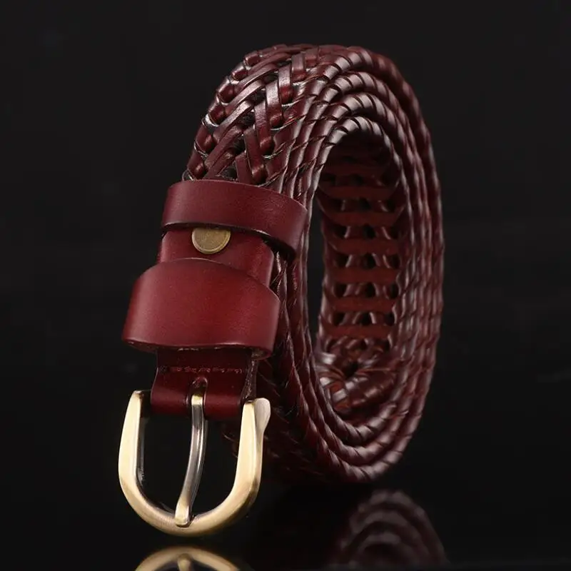Women Braided Belt For Men's Woven Belt Luxury Genuine Leather Cow Straps Hand Knitted Designer Men For Jeans Girdle Male Belts