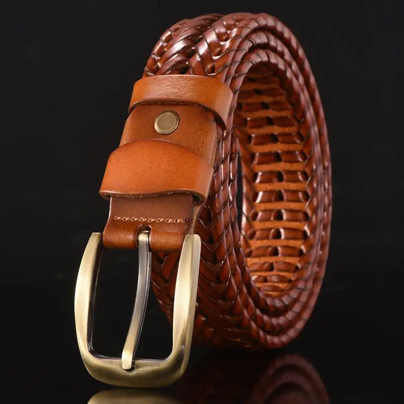 Women Braided Belt For Men's Woven Belt Luxury Genuine Leather Cow Straps Hand Knitted Designer Men For Jeans Girdle Male Belts