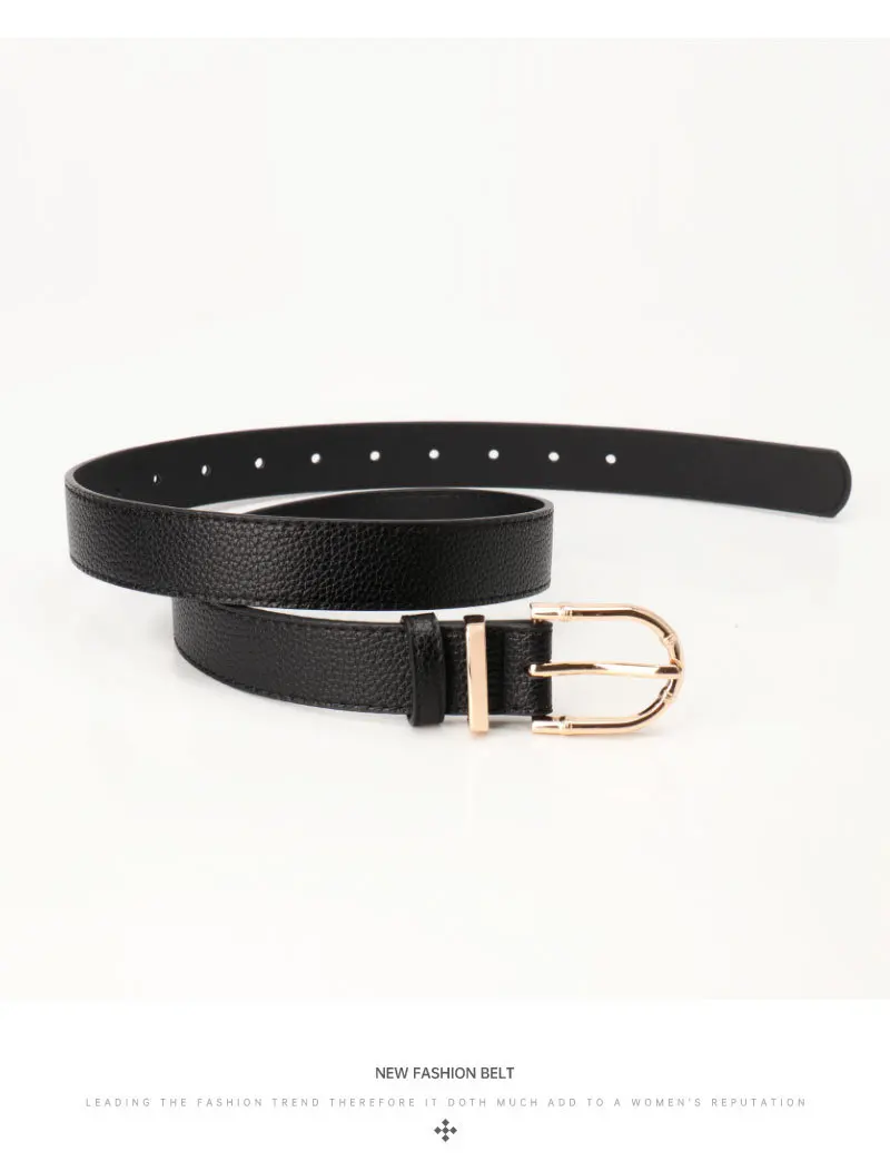 2.8x103cm Women PU Leather Belts Simple Metal Buckle Belt Girls Dress Jean Pants Waistband Belts for Lady